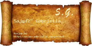 Sajgó Gabriella névjegykártya